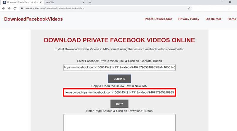 online facebook private video downloader